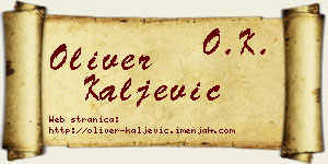 Oliver Kaljević vizit kartica